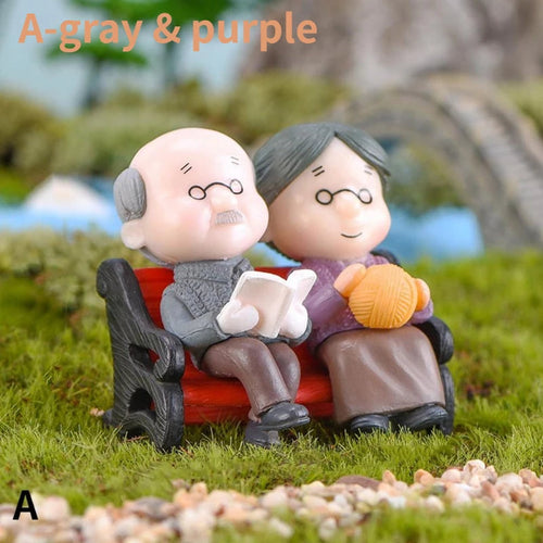 Miniature Garden and Home Accessories Set - Grandma and Grandpa Duo