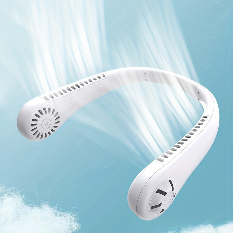 Rechargeable Neck Fan - Hands-Free, Leafless, USB Powered - Ideal for Travel and Office