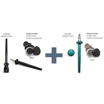 Precision Eyeliner Duo | Curved Tip for Flawless Lines | Waterproof & Long-Lasting | Non-Slip Grip