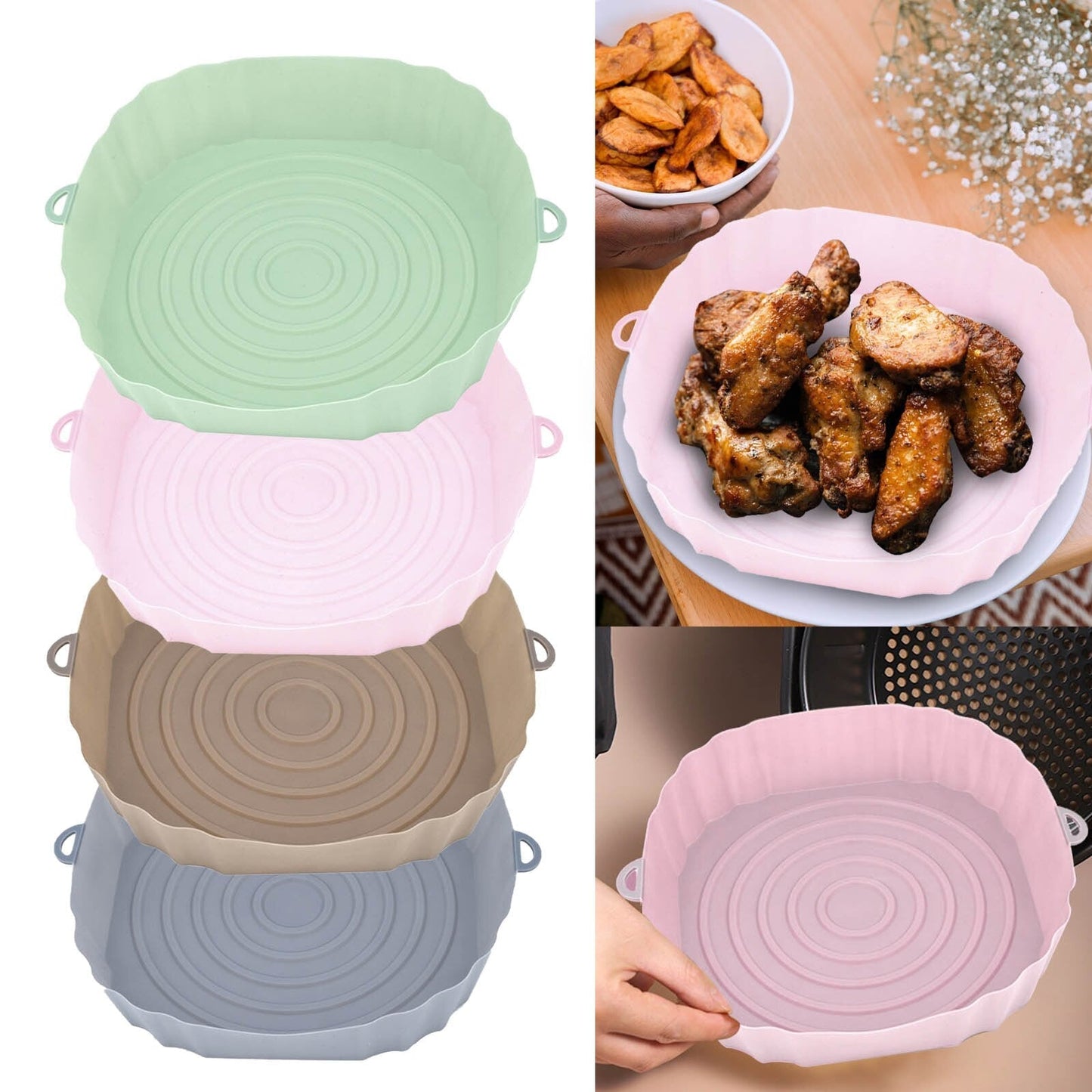 Nonstick Silicone Baking Tray for Air Fryer – Cooking Pot
