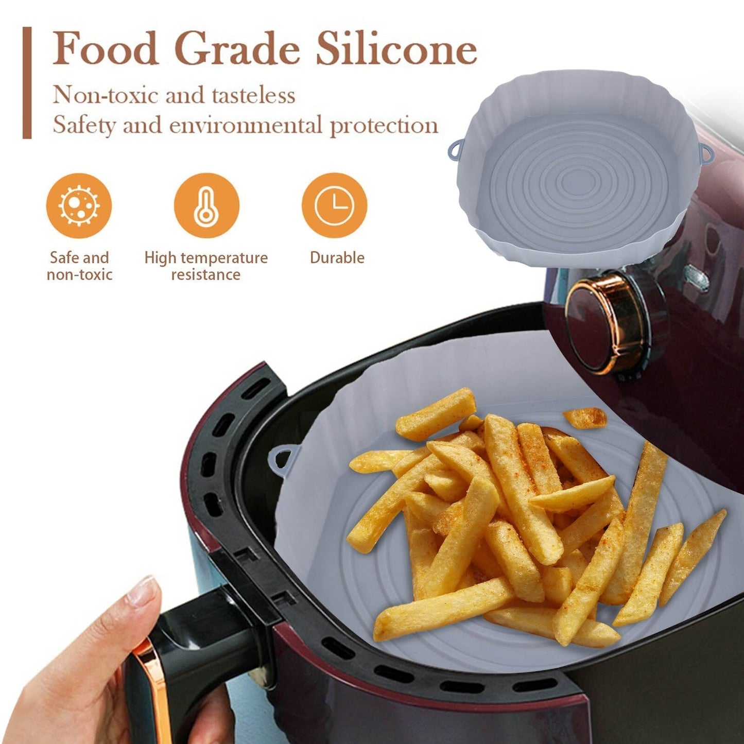 Nonstick Silicone Baking Tray for Air Fryer – Cooking Pot