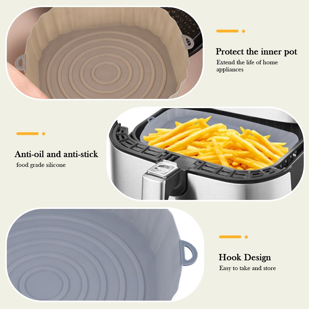 Nonstick Silicone Baking Tray for Air Fryer – Cooking Pot