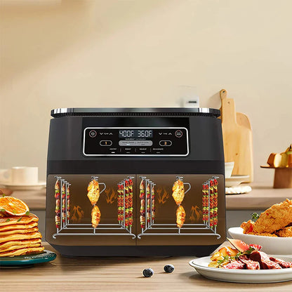Stainless Steel Roasting Rack for Air Fryer with BBQ Skewers