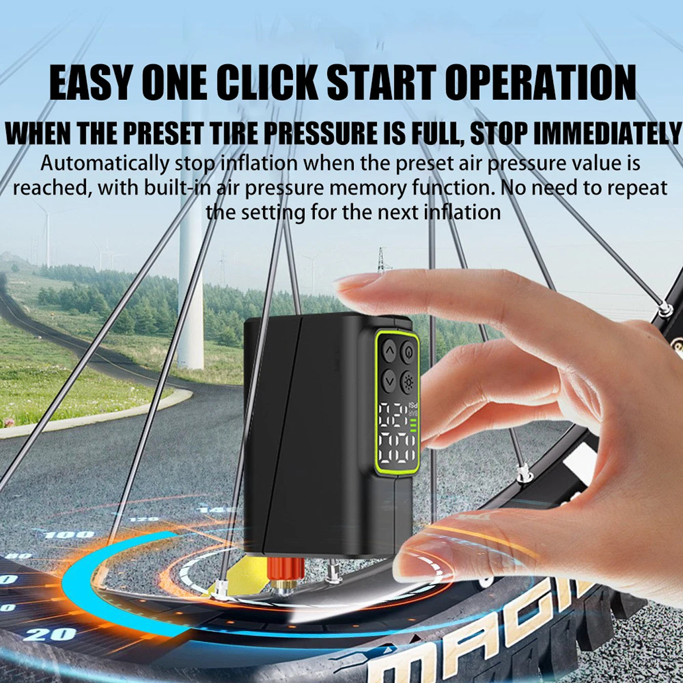 Electric Bicycle Inflator by AirVoltix