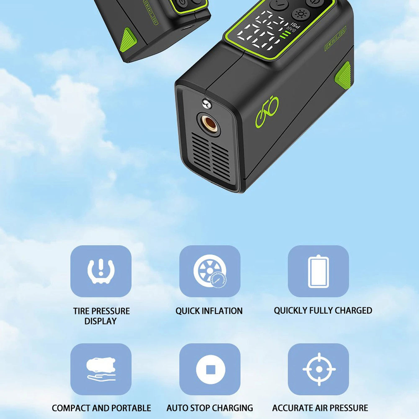 Electric Bicycle Inflator by AirVoltix