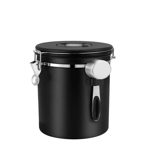 CO2 Valve Storage Canister with Scoop for Airtight Coffee Preservation
