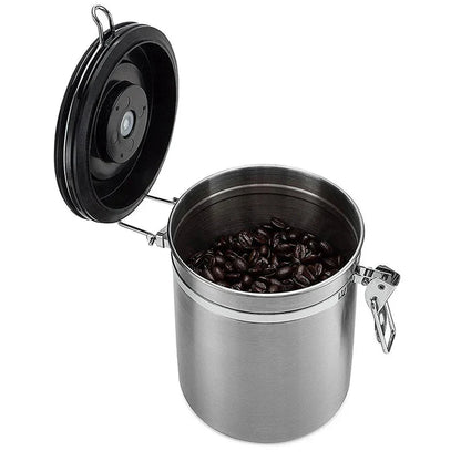 CO2 Valve Storage Canister with Scoop for Airtight Coffee Preservation