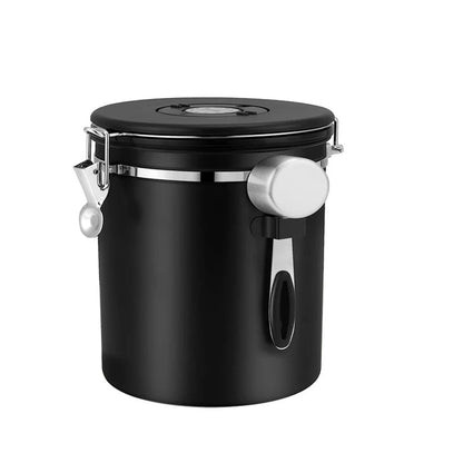 CO2 Valve Storage Canister with Scoop for Airtight Coffee Preservation