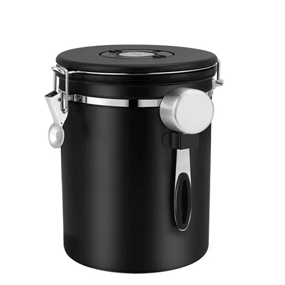 CO2 Valve Storage Canister with Scoop for Airtight Coffee Preservation