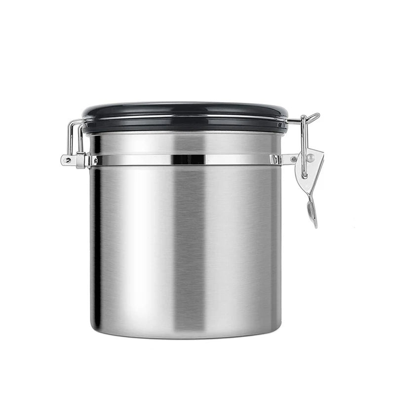 CO2 Valve Storage Canister with Scoop for Airtight Coffee Preservation
