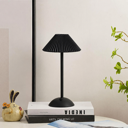 Fabric Table Lamp with Brass Cone Shade