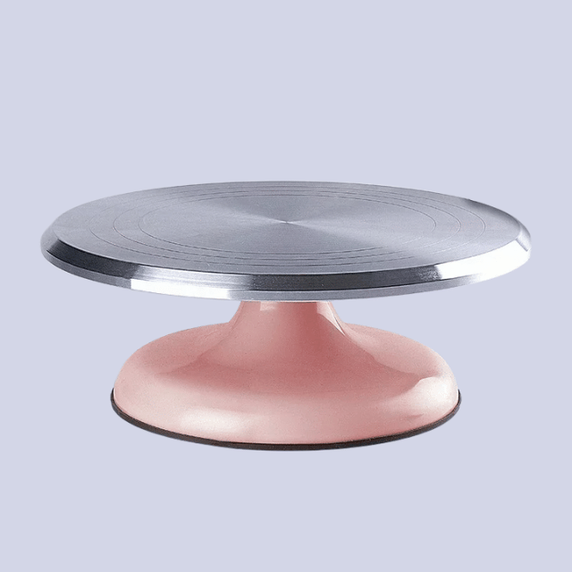 Birthday Cake Turntable in Aluminum Alloy and Plastic Ceramic Design