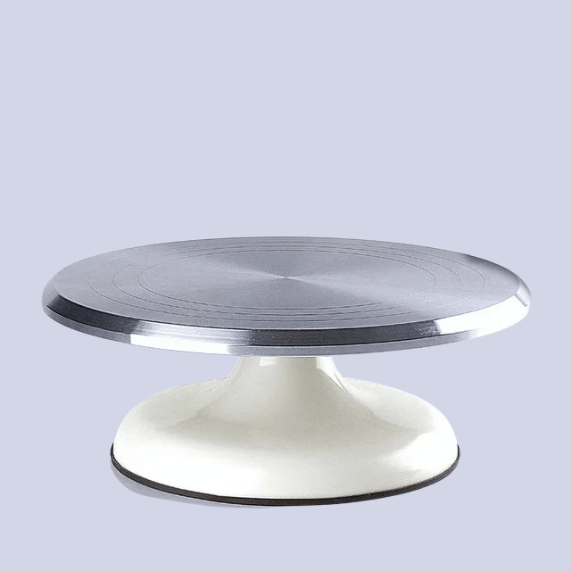 Birthday Cake Turntable in Aluminum Alloy and Plastic Ceramic Design