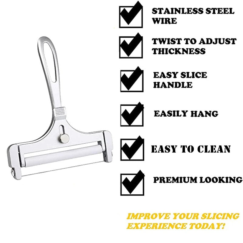 Adjustable Thickness Cheese Cutter – Kitchen Tool in Aluminum Alloy