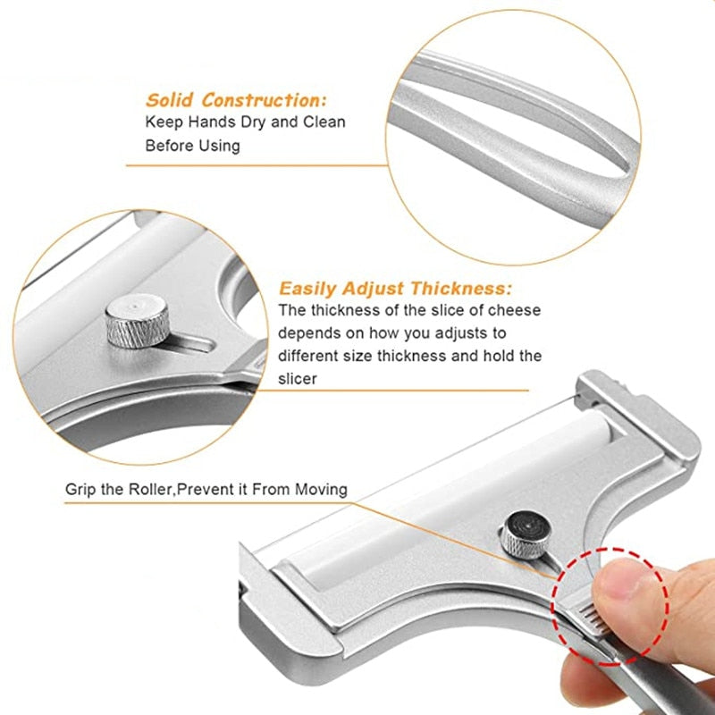 Adjustable Thickness Cheese Cutter – Kitchen Tool in Aluminum Alloy