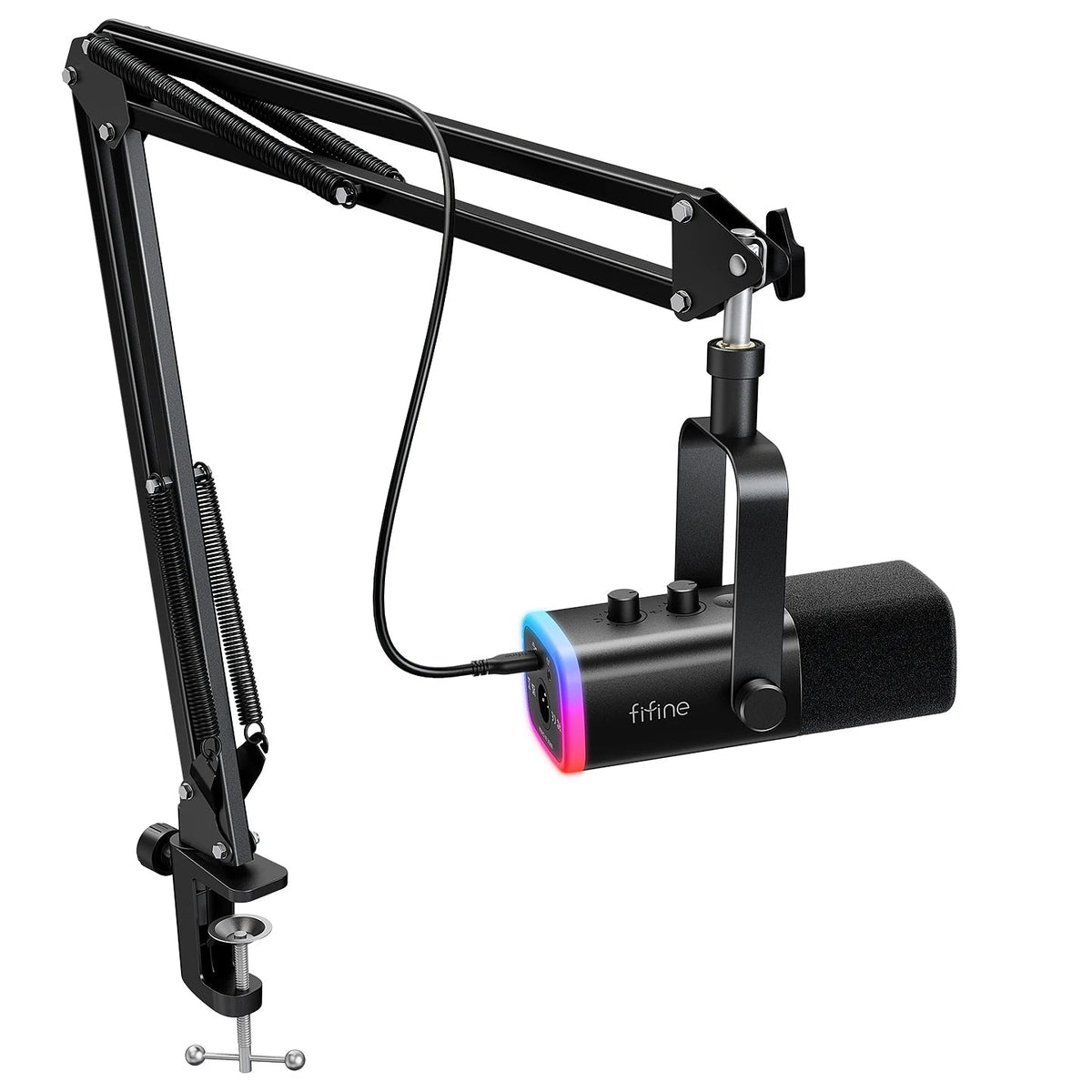 Dynamic Microphone Set for Gaming Podcasts with Adjustable Arm Stand
