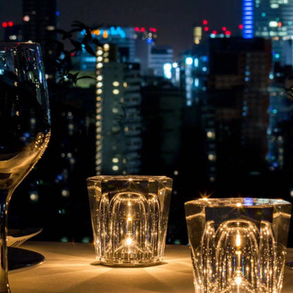 Rechargeable Crystal Table Lamp with Diamond Design - Luxe Edition