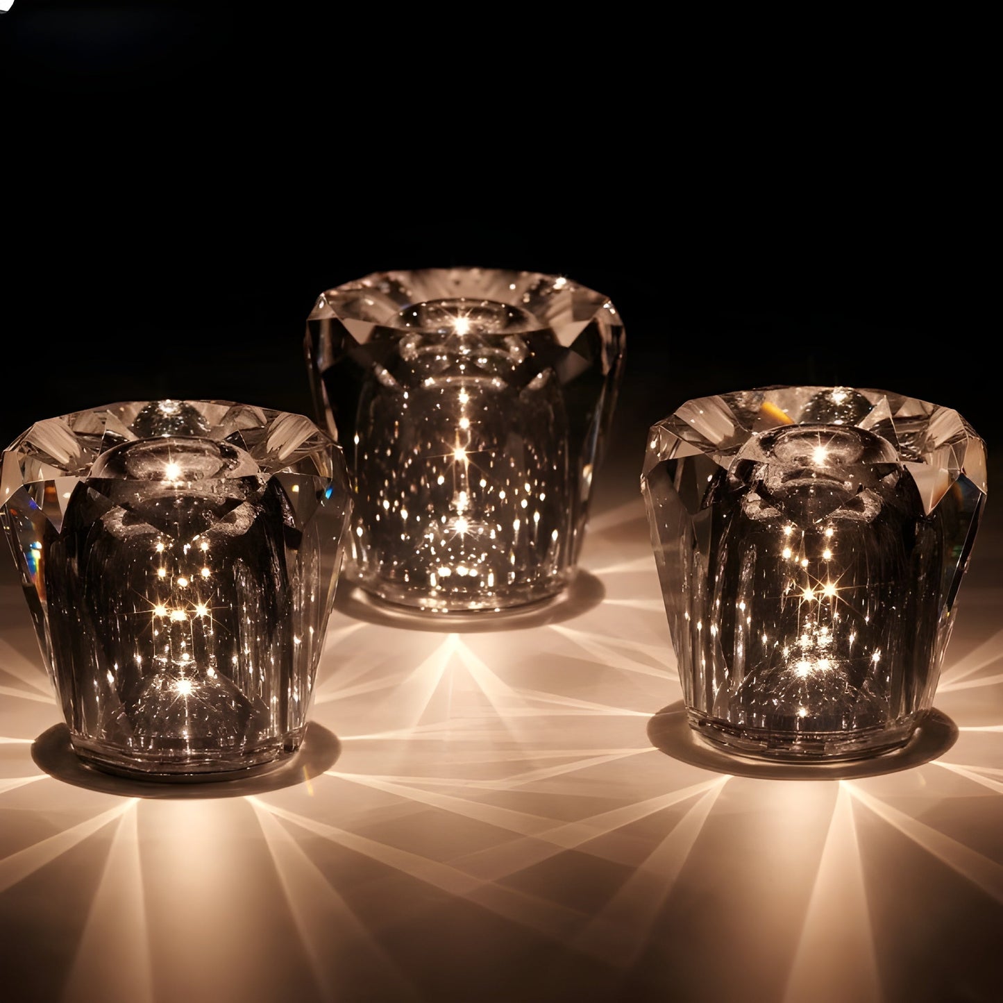 Rechargeable Crystal Table Lamp with Diamond Design - Luxe Edition