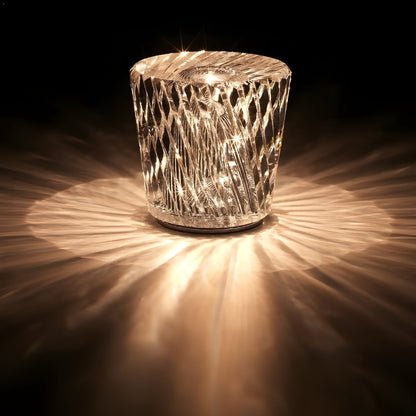 Rechargeable Crystal Table Lamp with Diamond Design - Luxe Edition