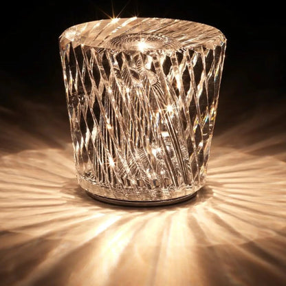 Rechargeable Crystal Table Lamp with Diamond Design - Luxe Edition