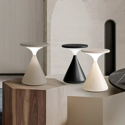 Rechargeable Cordless LED Table Lamp – Modern Hourglass Design, Dimmable
