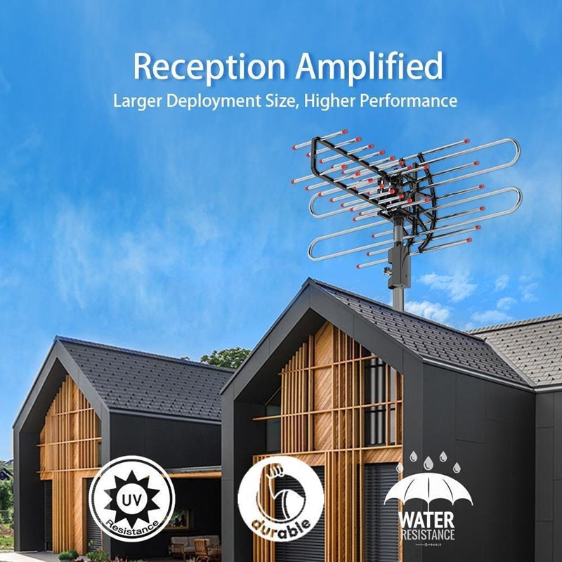 Outdoor HD TV Antenna with Long Range Signal Amplifier