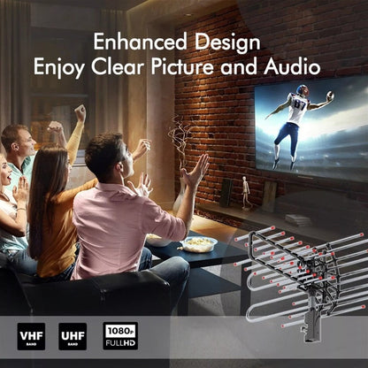 Outdoor HD TV Antenna with Long Range Signal Amplifier