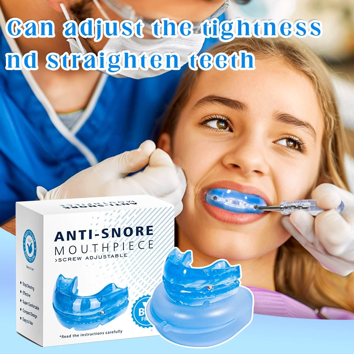 Customizable Snoring Relief Mouthpiece with Case & Tool