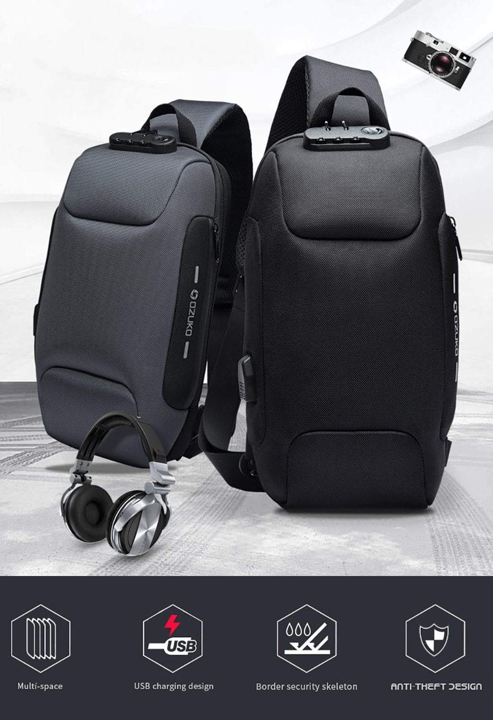 Secure & Waterproof Everyday Crossbody Backpack