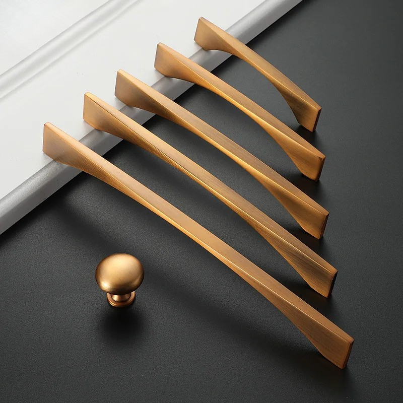 Vintage Cabinet Pulls and Drawer Knobs in Antique Brass Finish
