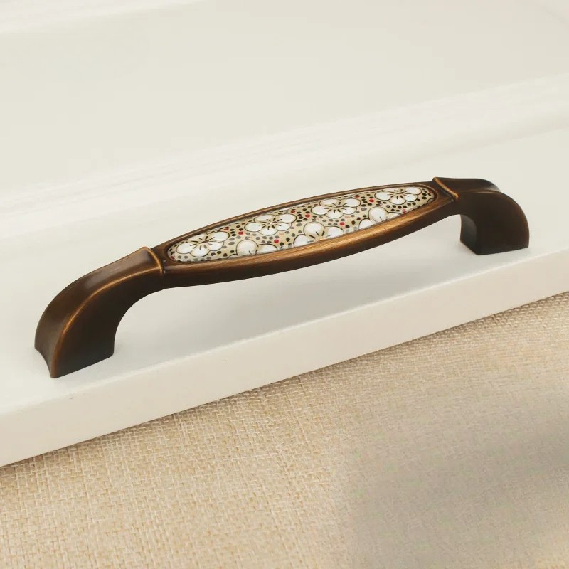 Vintage Drawer Knobs and Door Pulls in Antique Bronze Ceramic Finish
