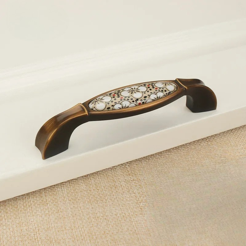 Vintage Drawer Knobs and Door Pulls in Antique Bronze Ceramic Finish