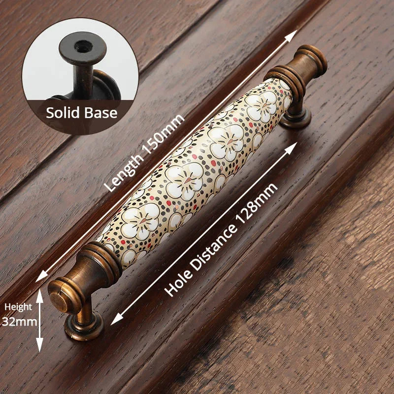 Vintage Drawer Knobs and Door Pulls in Antique Bronze Ceramic Finish