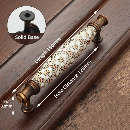 Vintage Drawer Knobs and Door Pulls in Antique Bronze Ceramic Finish