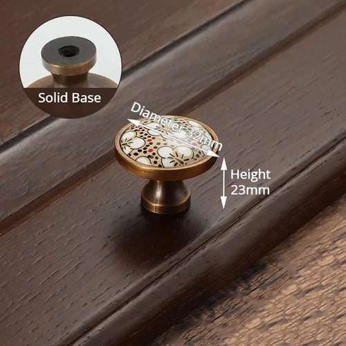 Vintage Drawer Knobs and Door Pulls in Antique Bronze Ceramic Finish