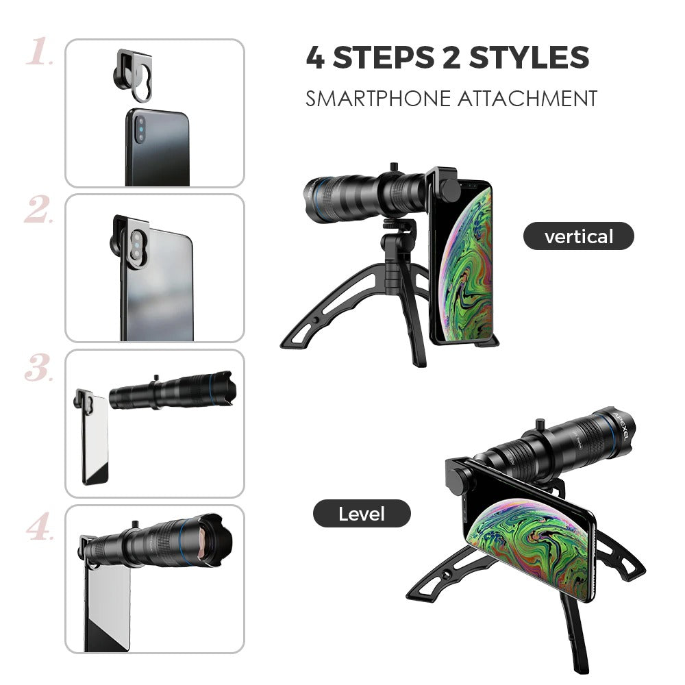 Monocular Telescope with Super Telephoto Zoom Feature