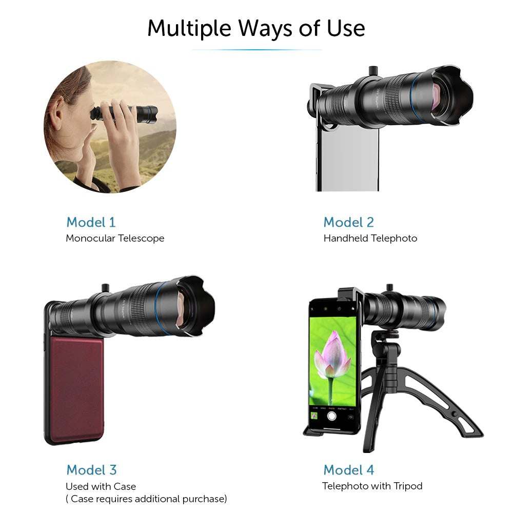 Monocular Telescope with Super Telephoto Zoom Feature