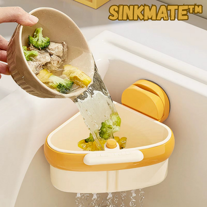 Corner Drain Basket for Kitchen Sink | Quick Release & Suction Cup