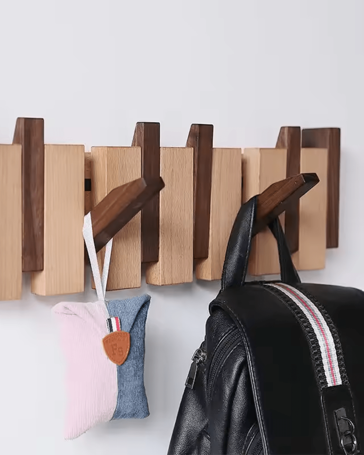 Wooden Wall Hooks - Chic Storage Solution with Elegant Design