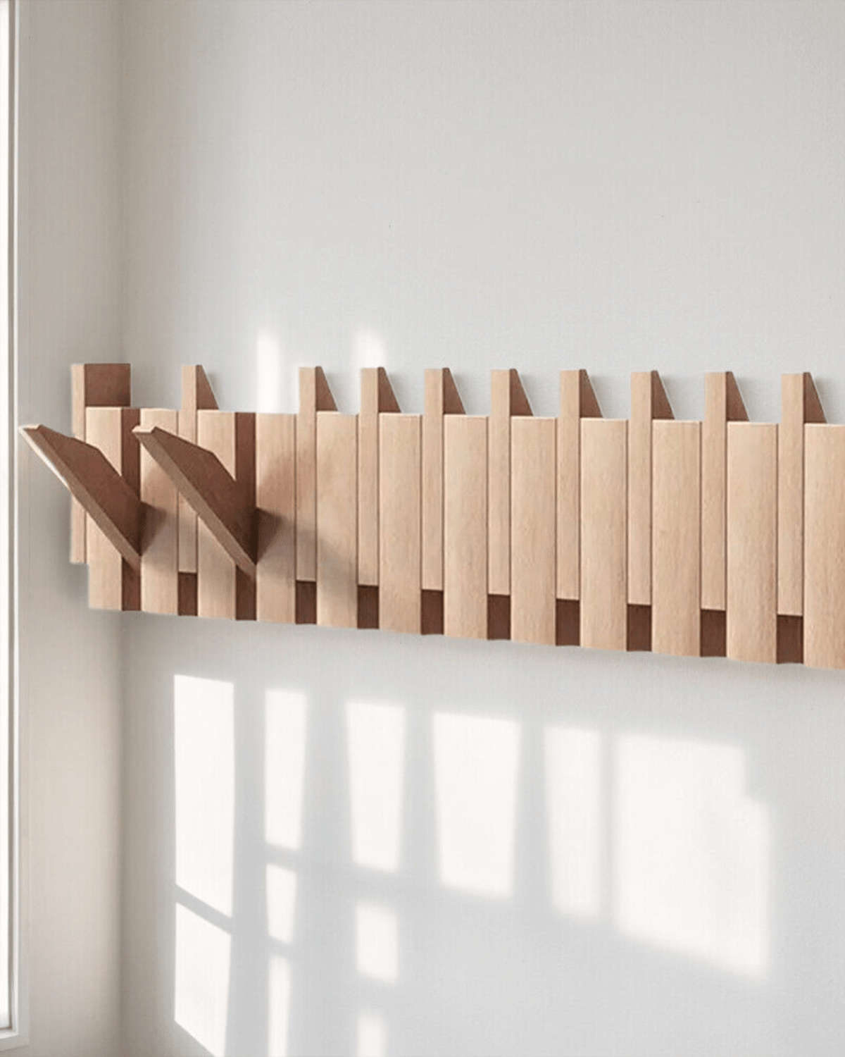 Wooden Wall Hooks - Chic Storage Solution with Elegant Design