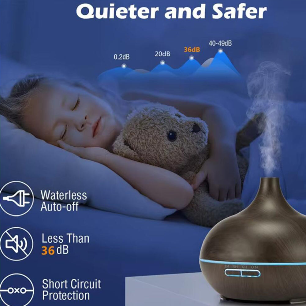 Wood-Look Aroma Diffuser – 500 ml Capacity