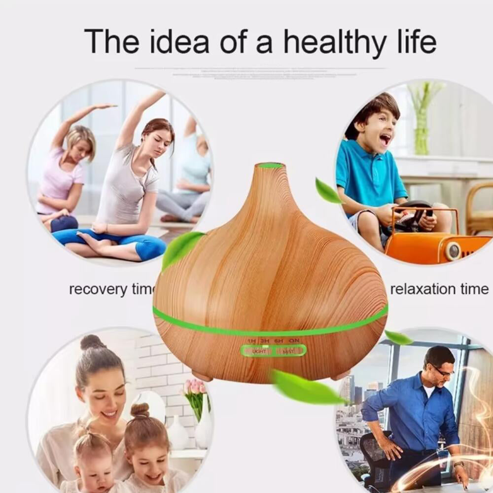 Wood-Look Aroma Diffuser – 500 ml Capacity