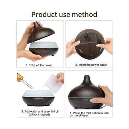 Wood-Look Aroma Diffuser – 500 ml Capacity