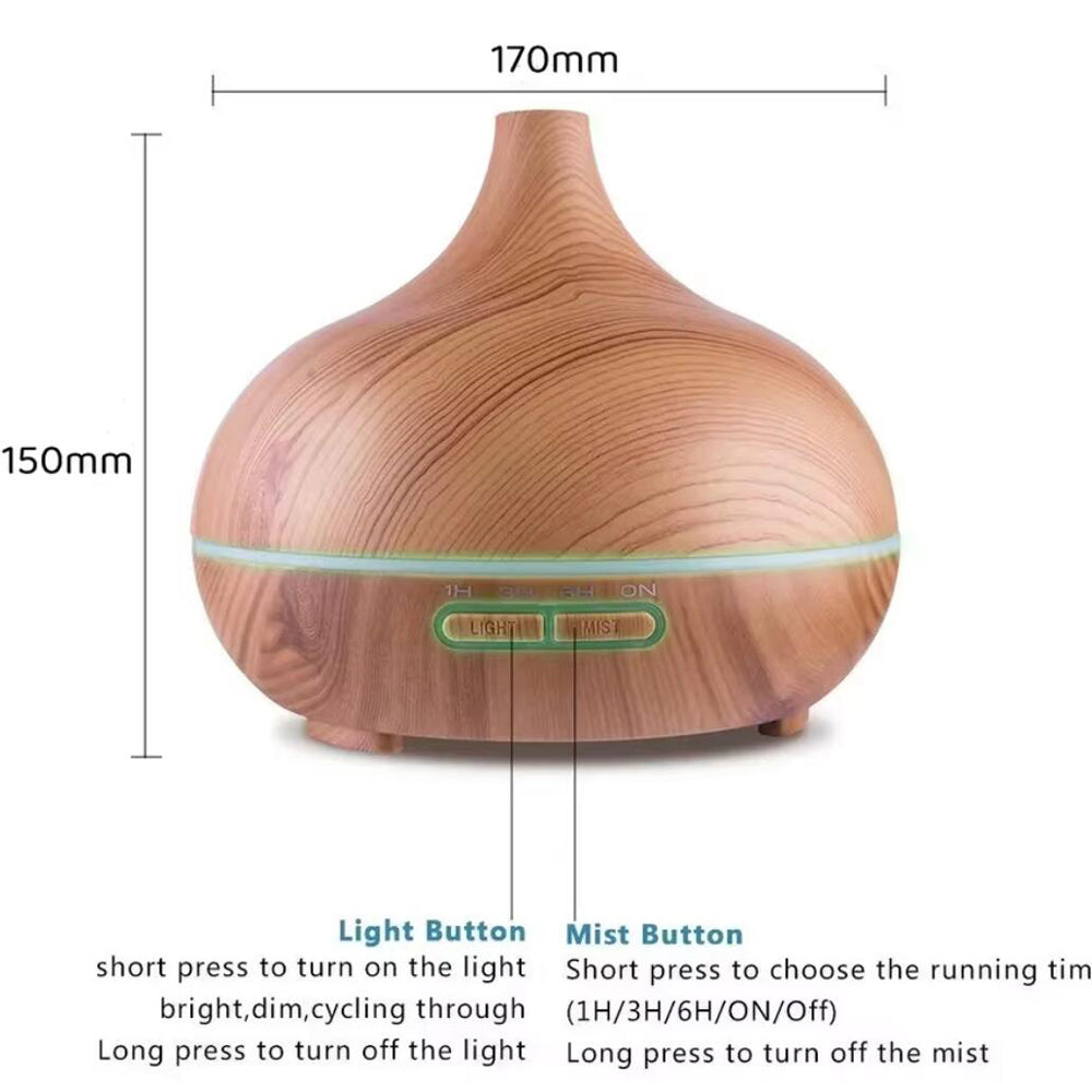 Wood-Look Aroma Diffuser – 500 ml Capacity