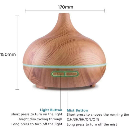 Wood-Look Aroma Diffuser – 500 ml Capacity