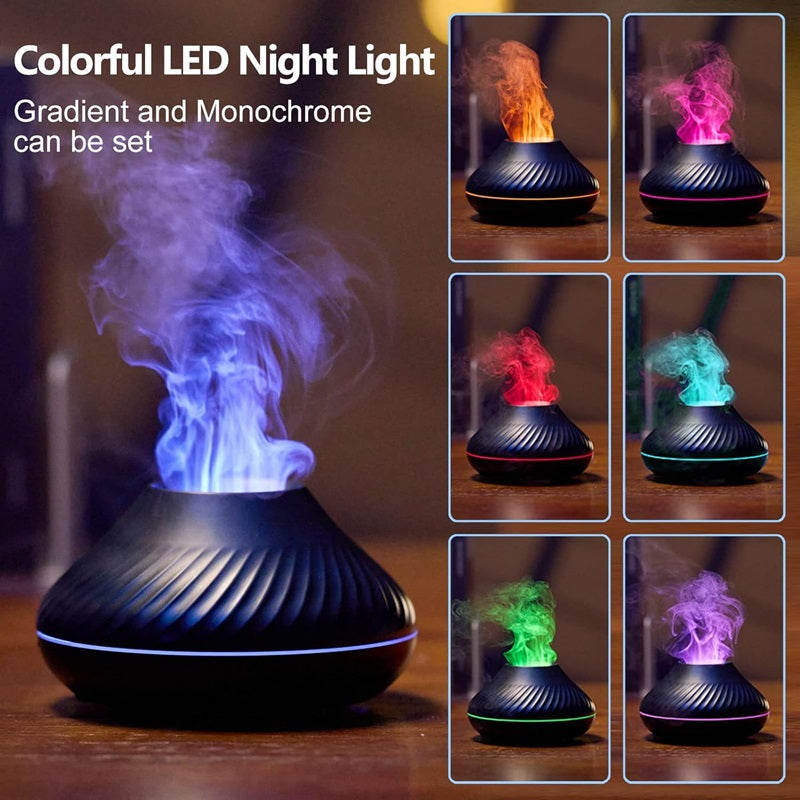 LED Flame Effect Essential Oil Diffuser