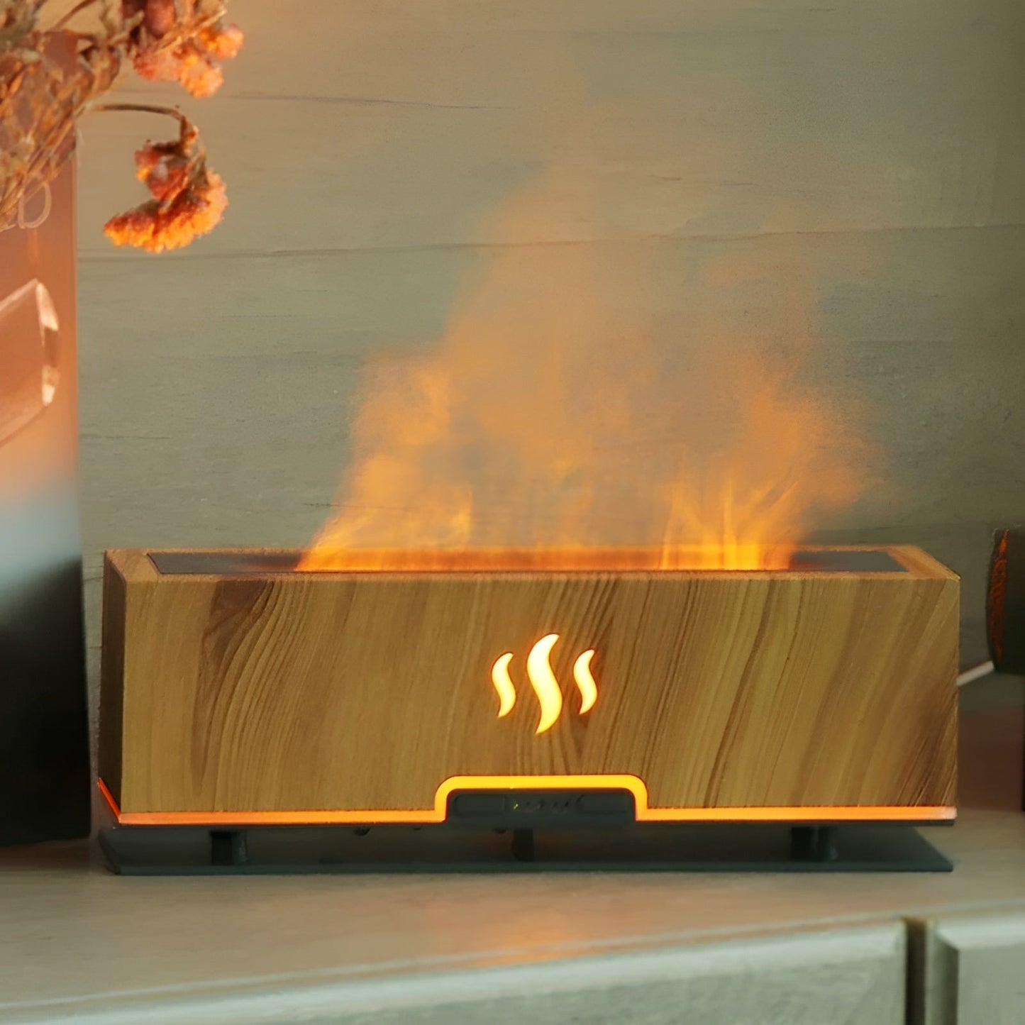 3-in-1 Aroma Humidifier with Flame Light and Atmosphere Mist