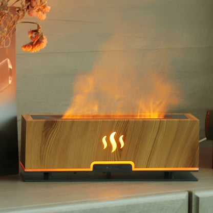 3-in-1 Aroma Humidifier with Flame Light and Atmosphere Mist