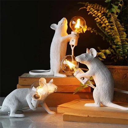 LED Table Lamp in Art Deco Style – Unique Mouse Design for Home