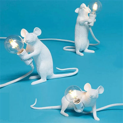 LED Table Lamp in Art Deco Style – Unique Mouse Design for Home